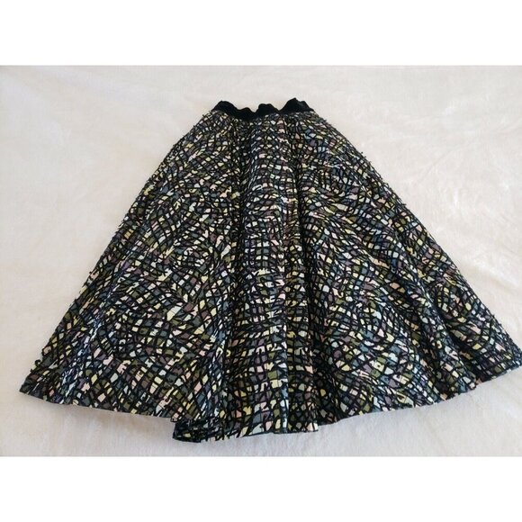 Vintage 50s Atomic Joe Davidson Originals Circle Skirt MidCentury Flocked - Picture 2 of 12